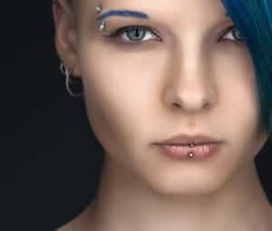 woman with facial piercings