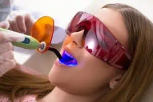 woman getting dental filling